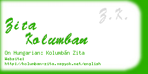 zita kolumban business card